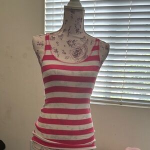 Striped Pink and White Tank Top